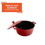 IMUSA USA, Red 5 Quart Cast Aluminum Dutch Oven With Stainless Steel Knob