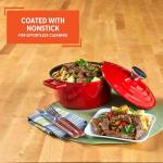 IMUSA USA, Red 5 Quart Cast Aluminum Dutch Oven With Stainless Steel Knob