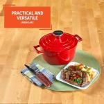 IMUSA USA, Red 5 Quart Cast Aluminum Dutch Oven With Stainless Steel Knob