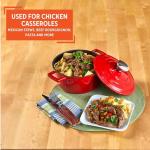 IMUSA USA, Red 5 Quart Cast Aluminum Dutch Oven With Stainless Steel Knob