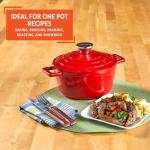 IMUSA USA, Red 5 Quart Cast Aluminum Dutch Oven With Stainless Steel Knob
