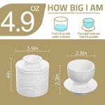 Sweejar Porcelain Butter Crock Keeper, French Butter Dish Keeps the Butter Fresh Soft & Spreadable, Serving Butter Easy for Bread Lovers Breakfast Kitchen Counter (Black)