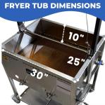 12 Gallon Deep Fryer Cart with Basket Lift | Portable 4 Wheel Large Batch Fryer | Stainless Steel | Outdoor Propane Frying Cart for Turkey, Fish, and More | Commercial & Backyard Use | Patent Pending