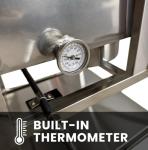 12 Gallon Deep Fryer Cart with Basket Lift | Portable 4 Wheel Large Batch Fryer | Stainless Steel | Outdoor Propane Frying Cart for Turkey, Fish, and More | Commercial & Backyard Use | Patent Pending