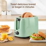 iSiLER 2 Slice Toaster, 1.3 Inches Wide Slot Bagel Toaster with 7 Shade Settings and Double Side Baking, Removable Crumb Tray, Defrost Cancel Function Green