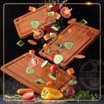 Pre-Oiled, Non Toxic 3-Piece Carbonized Bamboo Cutting Board Set, Eco-Friendly Wooden Chopping Boards for Kitchen with Hanging Hole, 500°F Carbonized Technology Charcuterie Serving Boards Deer & Oak