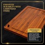 Pre-Oiled, Non Toxic 3-Piece Carbonized Bamboo Cutting Board Set, Eco-Friendly Wooden Chopping Boards for Kitchen with Hanging Hole, 500°F Carbonized Technology Charcuterie Serving Boards Deer & Oak