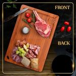 Pre-Oiled, Non Toxic 3-Piece Carbonized Bamboo Cutting Board Set, Eco-Friendly Wooden Chopping Boards for Kitchen with Hanging Hole, 500°F Carbonized Technology Charcuterie Serving Boards Deer & Oak