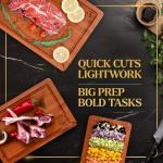 Pre-Oiled, Non Toxic 3-Piece Carbonized Bamboo Cutting Board Set, Eco-Friendly Wooden Chopping Boards for Kitchen with Hanging Hole, 500°F Carbonized Technology Charcuterie Serving Boards Deer & Oak