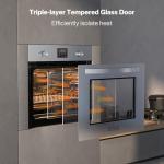 Empava 24 Inch Natural Gas Single Wall Oven with 5 Cooking Modes, Convection Fan and Rotisserie, Knob Control and Digital Display, Stainless Steel