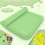 Silicone Art Mat for Crafts, 24" x 16" Painting Mat for Kids with Raised Sides to Stay Tidy, Paint Craft Mats for Clay, Resin, Slime, Jewelry-Making & Crafts Creation (Green)