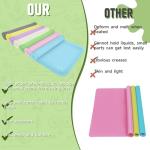 Silicone Art Mat for Crafts, 24" x 16" Painting Mat for Kids with Raised Sides to Stay Tidy, Paint Craft Mats for Clay, Resin, Slime, Jewelry-Making & Crafts Creation (Green)