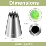 FANTEXY 3 Pieces 9FT Large Piping Tips for Cake Decorating, Frosting Piping Kit, Churro Maker,Cake Decorating Kit,Cake Decorating Supplies for Churros,Frosting Tips for Cupcake Cookie