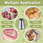 FANTEXY 3 Pieces 9FT Large Piping Tips for Cake Decorating, Frosting Piping Kit, Churro Maker,Cake Decorating Kit,Cake Decorating Supplies for Churros,Frosting Tips for Cupcake Cookie