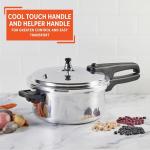 IMUSA 4.2 Quart Stovetop Aluminum Presure Cooker with safety valves for risk-free opening