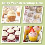 FANTEXY 3 Pieces 9FT Large Piping Tips for Cake Decorating, Frosting Piping Kit, Churro Maker,Cake Decorating Kit,Cake Decorating Supplies for Churros,Frosting Tips for Cupcake Cookie