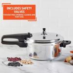 IMUSA 4.2 Quart Stovetop Aluminum Presure Cooker with safety valves for risk-free opening