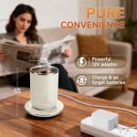 Automatic Self Stirring Coffee Mug with Temperature Control,Type-C Magnetic Mixing Cup,3 Heat Levels,8-Hour Shut-Off,USB Rechargeable Stainless Steel Smart Mug for Tea Milk Protein Shakes White 11oz