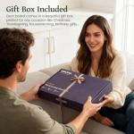 Kikcoin Wood Cutting Boards for Kitchen, 3 PCS Wooden Cutting Board Set with Holder, Chopping Board with Built-In Compartments and Juice Groove, Solid Charcuterie Board Serving Tray Wood Butcher Block