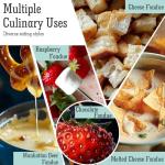 Artestia Swiss Fondue Set for Party - 2L Large Capacity Cheese Fondue Pot Melting Chocolate, Ceramic Fondue Pot, 6 Fondue Forks, Christmas, Wedding Gifts (Rockies Reverie)