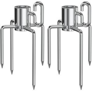 Onlyfire 6002 Rotisserie Meat Forks(1-Pair) for Grills-Fits 1/2-Inch hexagon & 3/8-Inch and 5/16-Inch square Spit Rods