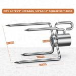 Onlyfire 6002 Rotisserie Meat Forks(1-Pair) for Grills-Fits 1/2-Inch hexagon & 3/8-Inch and 5/16-Inch square Spit Rods