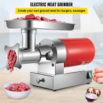 VEVOR, 661 Lbs/Hour1100 W Machine, 1.5 HP Electric Mincer with 2 Grinding Plates, Sausage Kit Set Meat Grinder Heavy Duty, Home Kitchen & Commercial Use Red, 1100 W