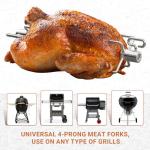 Onlyfire 6002 Rotisserie Meat Forks(1-Pair) for Grills-Fits 1/2-Inch hexagon & 3/8-Inch and 5/16-Inch square Spit Rods