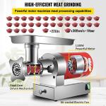 VEVOR, 661 Lbs/Hour1100 W Machine, 1.5 HP Electric Mincer with 2 Grinding Plates, Sausage Kit Set Meat Grinder Heavy Duty, Home Kitchen & Commercial Use Red, 1100 W