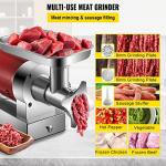 VEVOR, 661 Lbs/Hour1100 W Machine, 1.5 HP Electric Mincer with 2 Grinding Plates, Sausage Kit Set Meat Grinder Heavy Duty, Home Kitchen & Commercial Use Red, 1100 W