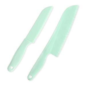LIQWEI 2pcs Lettuce Knife, 11-Inch and 8-Inch Nylon Knives, Plastic Lettuce Knife to Prevent Browning, Dishwasher Safe Kitchen Utensils, Perfect for Vegetables, Fruits, Bread, Cake, and Salad