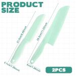 LIQWEI 2pcs Lettuce Knife, 11-Inch and 8-Inch Nylon Knives, Plastic Lettuce Knife to Prevent Browning, Dishwasher Safe Kitchen Utensils, Perfect for Vegetables, Fruits, Bread, Cake, and Salad