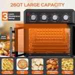 Extra Large French Door Air Fryer Toaster Oven Combo, 1700W Large Capacity French Double-Door Air Fryer Convection Toaster Oven, 14 Preset Menus, 7-in-1 Multi-Function (Black-2)