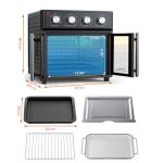 Extra Large French Door Air Fryer Toaster Oven Combo, 1700W Large Capacity French Double-Door Air Fryer Convection Toaster Oven, 14 Preset Menus, 7-in-1 Multi-Function (Black-2)