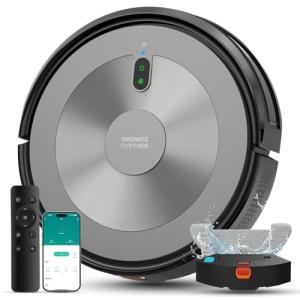Robot Vacuum and Mop Combo, 3 in 1 Robotic Vacuum Cleaner with 4000Pa Max Suction Brushless Motor, Tangle Free, Auto Charging, Schedule, App/Remote Control, Ideal for Hard Floor, Pet Hair, Carpet