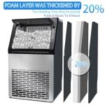 99lbs/24H Commercial Ice Maker Machine, Large Stainless Steel Under Counter ice Machine with 22lbs Ice Storage Bin, Ideal for Restaurant, Bars, Home and Offices