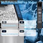 99lbs/24H Commercial Ice Maker Machine, Large Stainless Steel Under Counter ice Machine with 22lbs Ice Storage Bin, Ideal for Restaurant, Bars, Home and Offices