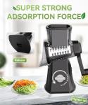 Rotary Cheese Grater, 3 in 1 Cheese Grater Replaceable Stainless Blades Cheese Shredder, Vegetable Slicer, Non-slip Suction Base, Easy to Clean Kitchen Gadgets