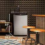Danby DKC054A1BSLDB 5.4 Cu.Ft. Kegerator, Auto Defrost and Mechanical Thermostat, Keg Cooler with Scratch-Resistant Worktop and Reversible Door Hinge, Single Tap, Steel