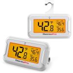ThermoPro Refrigerator Thermometer with Large Backlit LCD Display, Waterproof Freezer Fridge Thermometer 2 Pack with Max/Min Record, Easy Battery Replacement, Magnetic & Stand Options for Room, Cooler