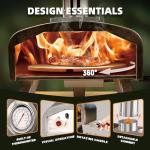 BAKEJOY Stainless Steel Pizza Oven Outdoor - Fast & Crispy Pizza Preheats in 15-20 Min, Bakes Pizzas in 60 Sec at Up to 700F, Stable 12 Rotating Stone, Precise Temperature Control - Camping