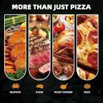 BAKEJOY Stainless Steel Pizza Oven Outdoor - Fast & Crispy Pizza Preheats in 15-20 Min, Bakes Pizzas in 60 Sec at Up to 700F, Stable 12 Rotating Stone, Precise Temperature Control - Camping