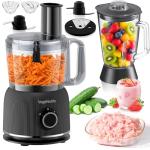 Food Processor and Blender Combo, 88 oz Food Chopper for Meat, Vegetable and Dough, 70 oz 700W Glass Jar Blender with 2 Speeds and Pulse for Smoothie, Nutrient Extractions, and More