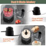 Food Processor and Blender Combo, 88 oz Food Chopper for Meat, Vegetable and Dough, 70 oz 700W Glass Jar Blender with 2 Speeds and Pulse for Smoothie, Nutrient Extractions, and More