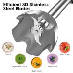 Blackcow Immersion Blender Handheld,500W Electric Hand Blender,Electric Hand Mixer with 12-Speed&Turbo,Extra Quiet Hand Blender for kitchen,Smoothie,Soup,Baby Food,Puree.Black