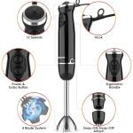 Blackcow Immersion Blender Handheld,500W Electric Hand Blender,Electric Hand Mixer with 12-Speed&Turbo,Extra Quiet Hand Blender for kitchen,Smoothie,Soup,Baby Food,Puree.Black