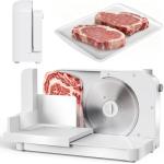 Foldable Meat Slicer, 150W Electric Meat Slicer with 6.7" Removable Stainless Steel Blade & Tray | 0-15mm Adjustable Thickness | Dual Safety Lock, Food Slicer for Frozen Meat Jerky