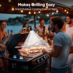 RVZHI Barbecue Grill Light, 360°Rotation for BBQ with 10 Super Bright LED Lights- Heat Resistant,100lm LED BBQ Light for Gas/Charcoal/Electric Grill-Battery Included-Gift for Thanksgiving/Xmas