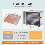 Septree Commercial 10 Trays food dehydrator machine for jerky and herbs, Usable Area up to 17ft² and 195℉ Temperature, 1000W Detachable Stainless Steel Dryer,for Meat, Fruit, mushrooms,beef,Pet Food
