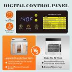 Septree Commercial 10 Trays food dehydrator machine for jerky and herbs, Usable Area up to 17ft² and 195℉ Temperature, 1000W Detachable Stainless Steel Dryer,for Meat, Fruit, mushrooms,beef,Pet Food